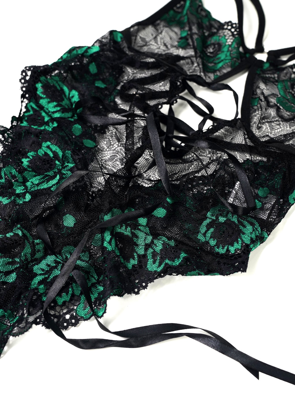 Emerald Floral Lace Teddy