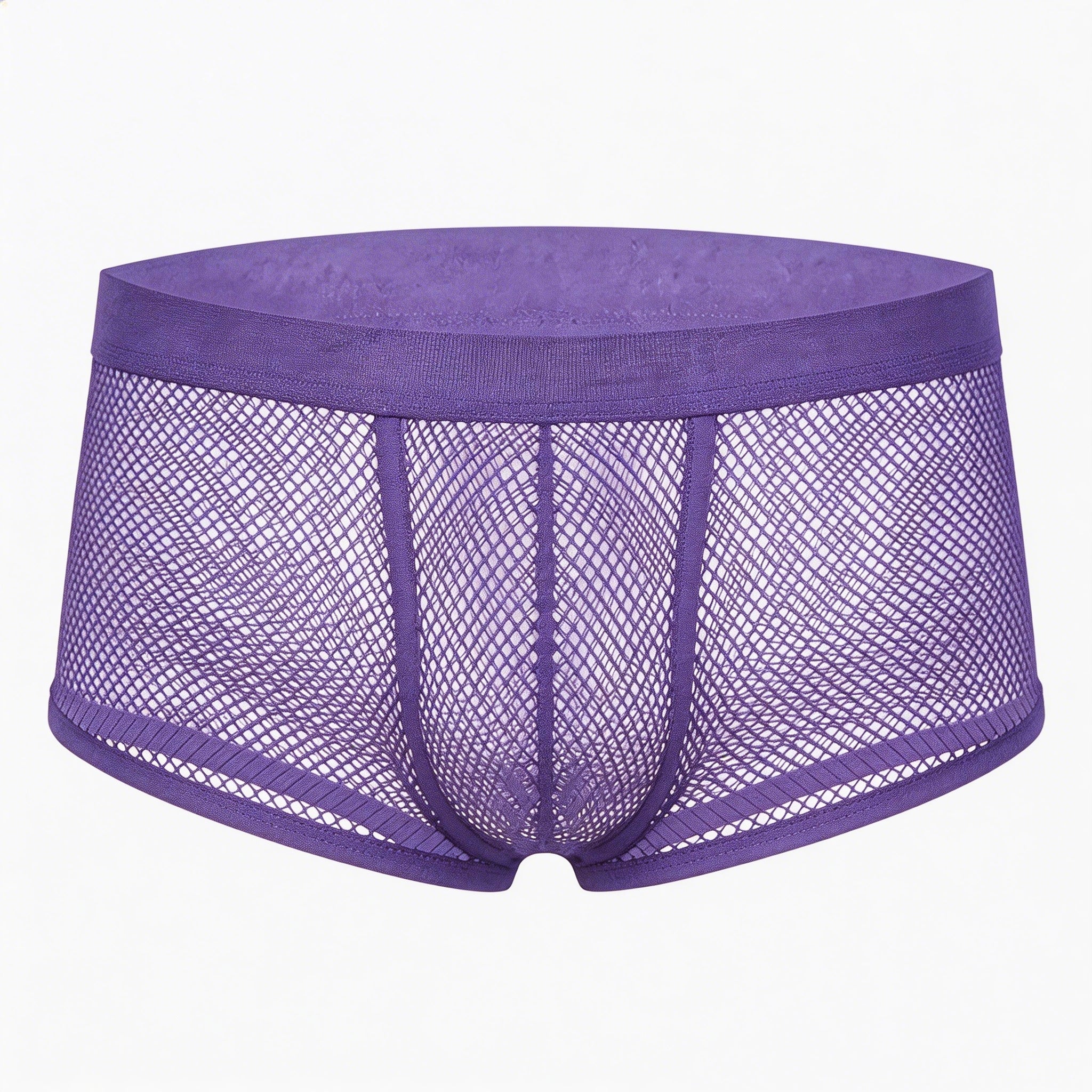 Purple mesh underwear on a white background