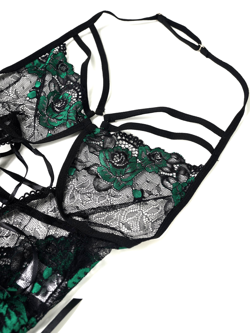 Emerald Floral Lace Teddy