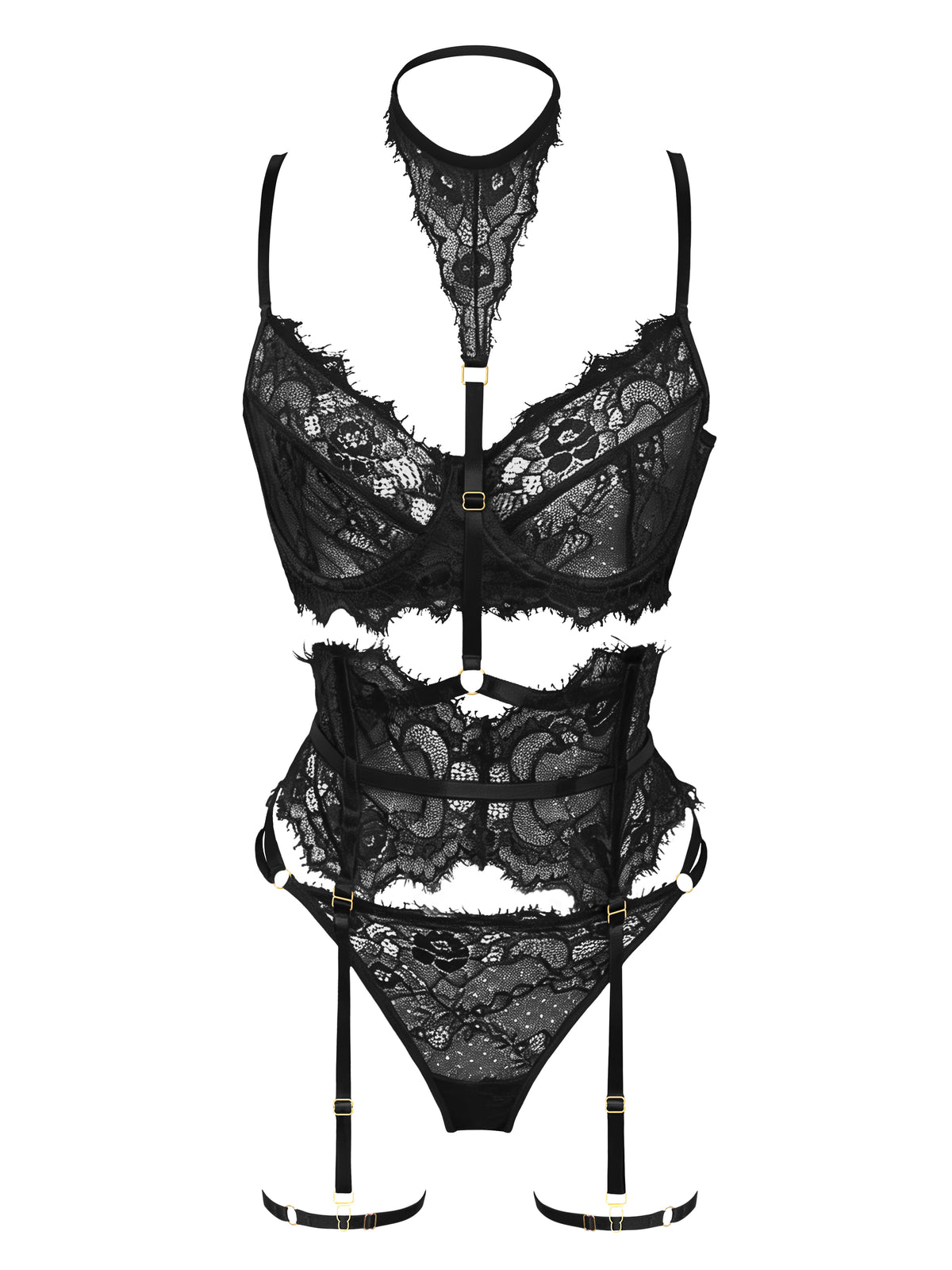 Viora Orchid Lace Garter Set - Feminine Floral Lingerie Tidouk Viora Orchid Lace Garter Set - Feminine Floral Lingerie Tidouk